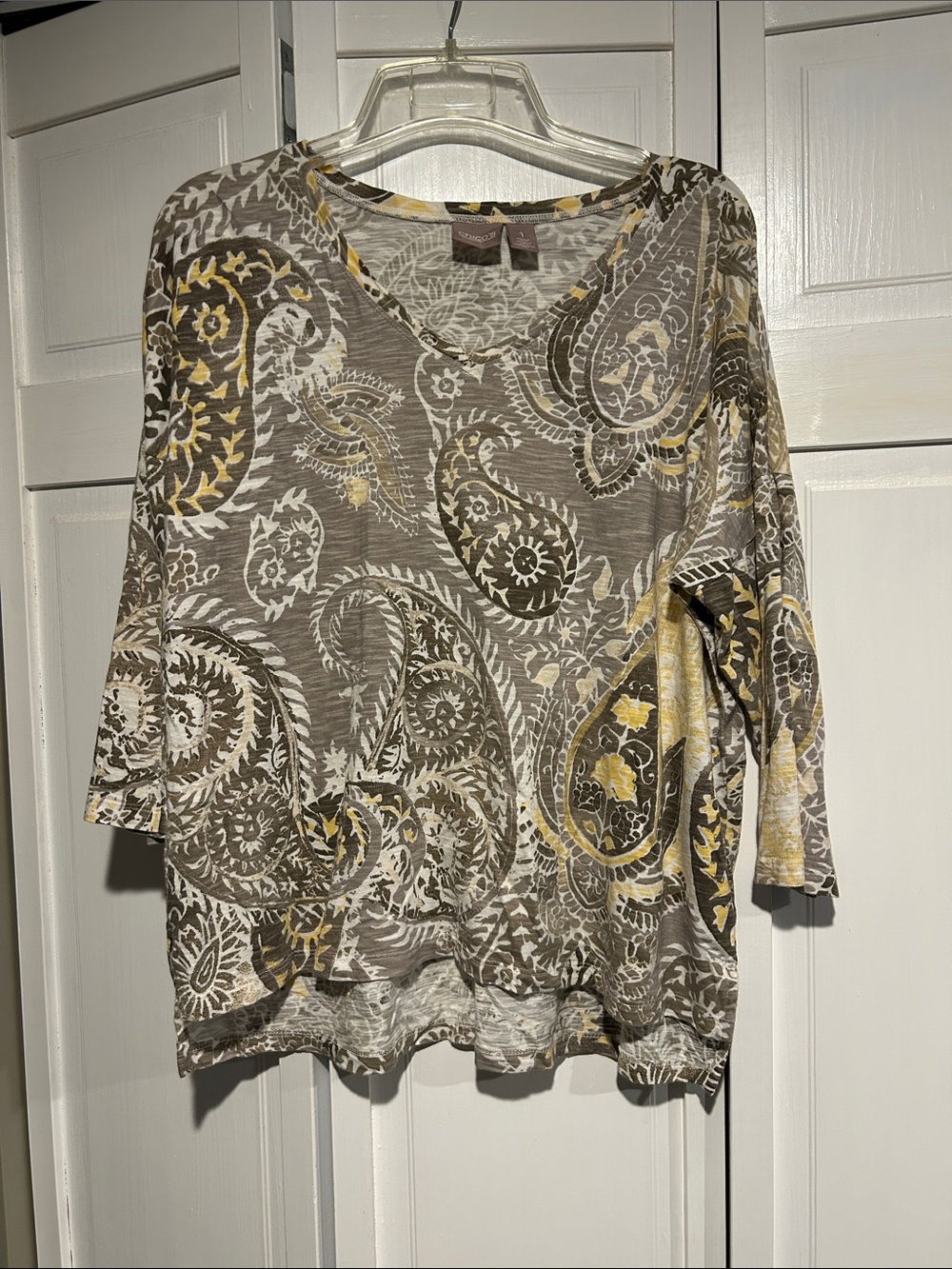 Chico's Paisley V-Neck Top